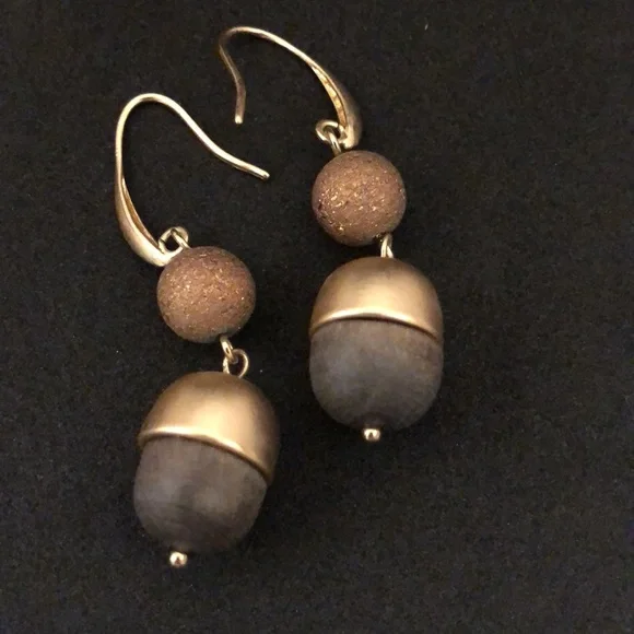 White House Black Market Wooden Earrings - Picture 2 of 5